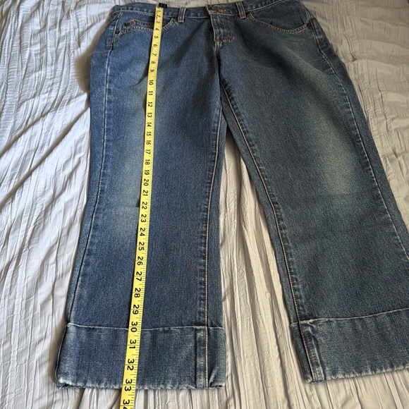 Women’s Calvin Kline Cropped Jeans With Cuff and Button Fly - Size 10 - Picture 7 of 11